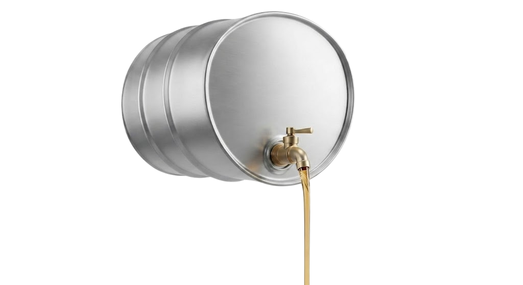 Refined oil drum pouring